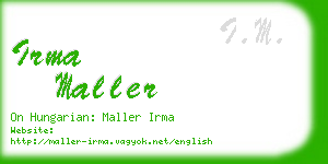 irma maller business card